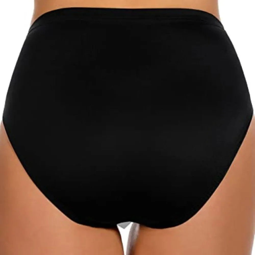 Miraclesuit Women black Basic High Waist Slimming Brief Swimsuit bottom size 14